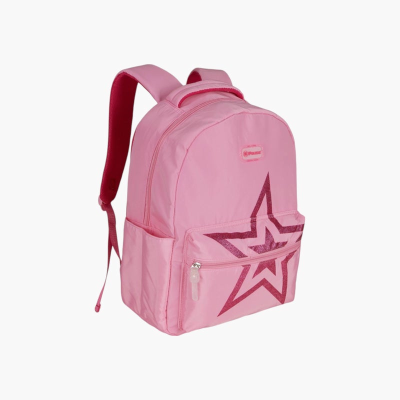 PAUSE Pink Star Printed Backpack for Girls - Image 3